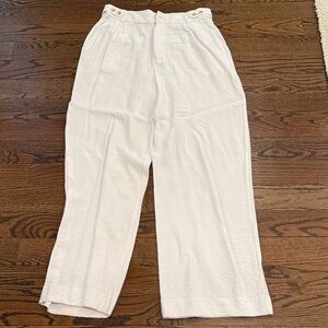 1. State White Wide Leg Pants pleated